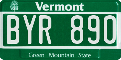 VT license plate BYR890