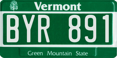 VT license plate BYR891