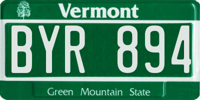 VT license plate BYR894