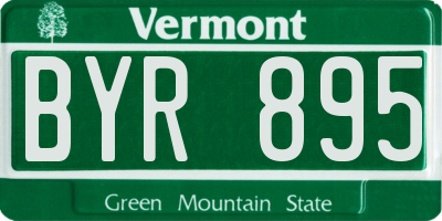 VT license plate BYR895