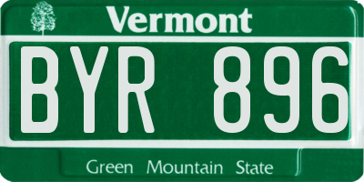 VT license plate BYR896