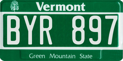 VT license plate BYR897