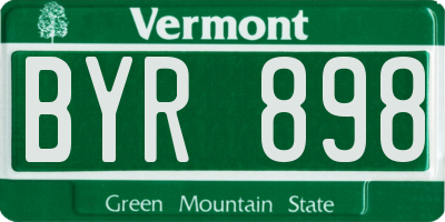 VT license plate BYR898