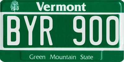VT license plate BYR900