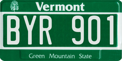 VT license plate BYR901