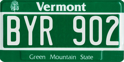 VT license plate BYR902