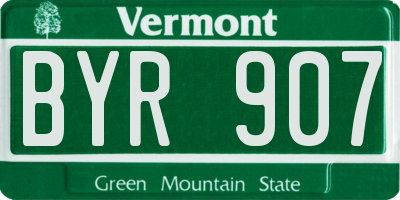 VT license plate BYR907