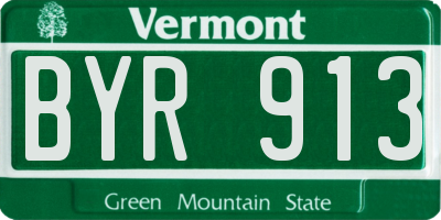 VT license plate BYR913