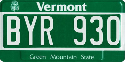 VT license plate BYR930