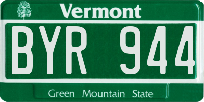 VT license plate BYR944