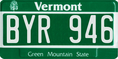 VT license plate BYR946