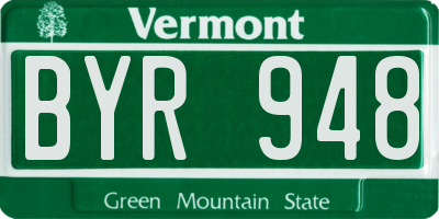 VT license plate BYR948
