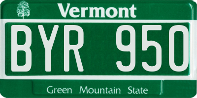 VT license plate BYR950