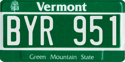 VT license plate BYR951