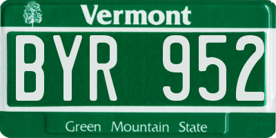 VT license plate BYR952