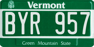 VT license plate BYR957