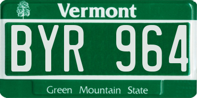VT license plate BYR964