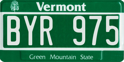 VT license plate BYR975