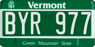 VT license plate BYR977