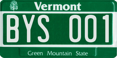 VT license plate BYS001