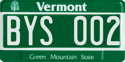 VT license plate BYS002