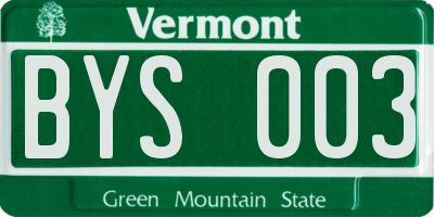 VT license plate BYS003