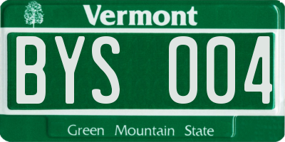 VT license plate BYS004