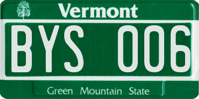 VT license plate BYS006