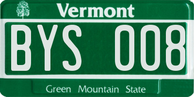 VT license plate BYS008