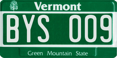 VT license plate BYS009
