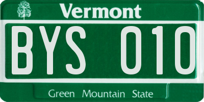 VT license plate BYS010