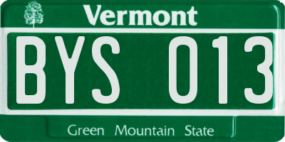 VT license plate BYS013