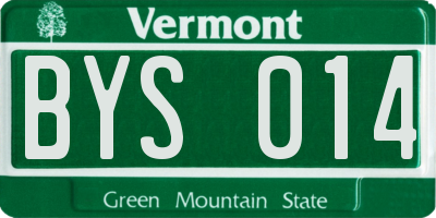 VT license plate BYS014