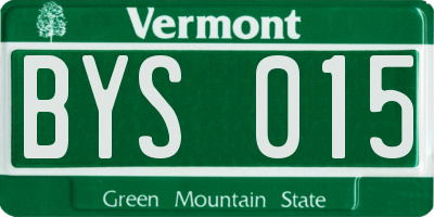 VT license plate BYS015