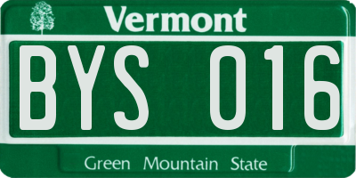 VT license plate BYS016