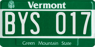 VT license plate BYS017