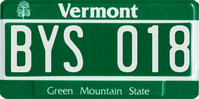 VT license plate BYS018