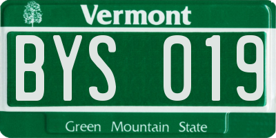 VT license plate BYS019