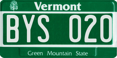 VT license plate BYS020