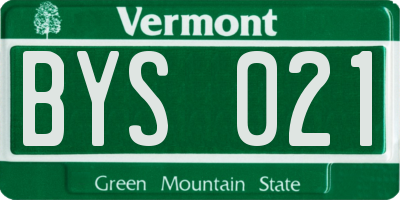 VT license plate BYS021