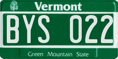VT license plate BYS022