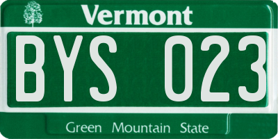 VT license plate BYS023