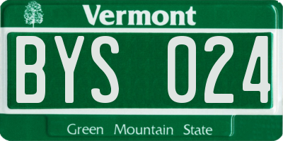 VT license plate BYS024