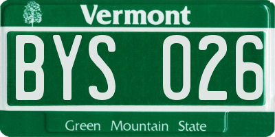 VT license plate BYS026