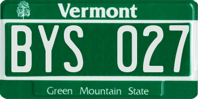 VT license plate BYS027