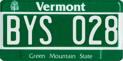 VT license plate BYS028