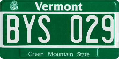 VT license plate BYS029