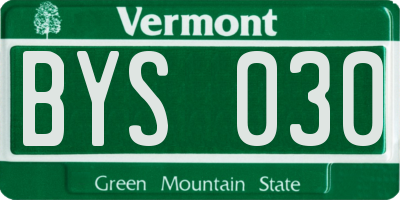 VT license plate BYS030