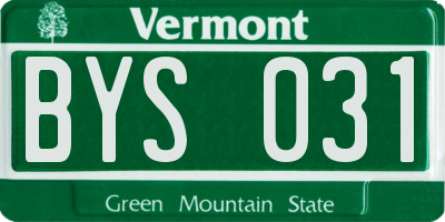 VT license plate BYS031