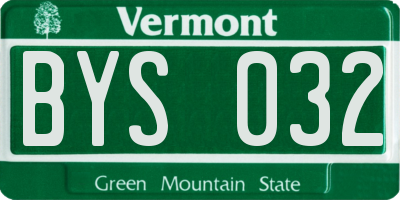 VT license plate BYS032